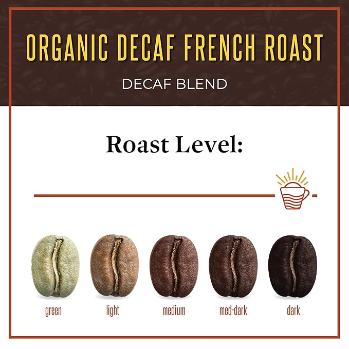 San Diego Coffee Organic French Roast DECAF Dark Roast Whole Bean Coffee 5-Pound Bag Café en grano tostado descafeinado