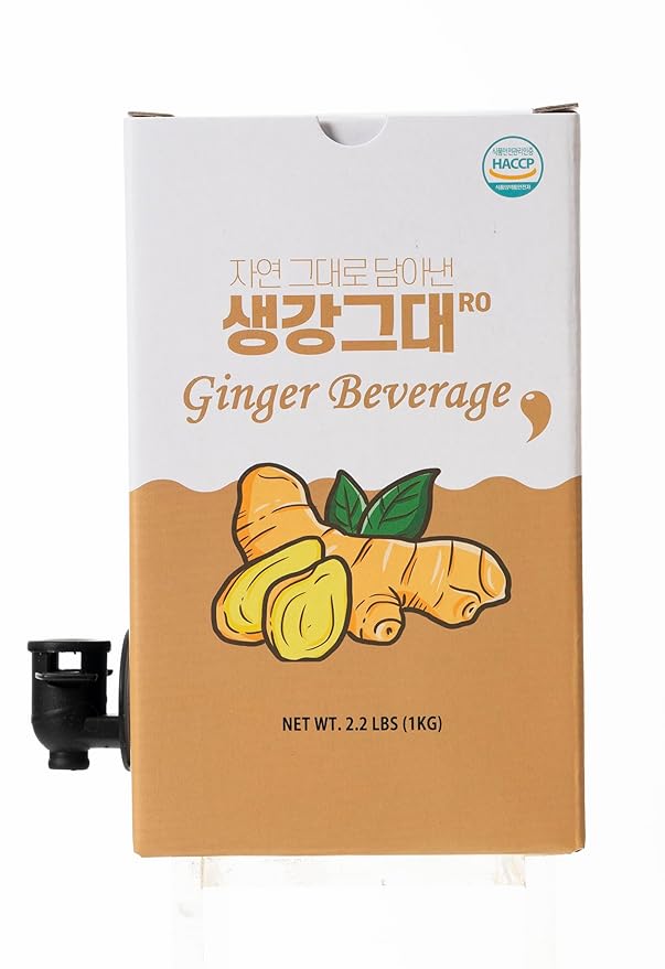 Korean Ginger Juice Concentrate 1kg – Low-Temp Extract Less Spicy Easy on Stomach – Make 6L+ Ginger Tea – No Additives HACCP Certified – 생강즙