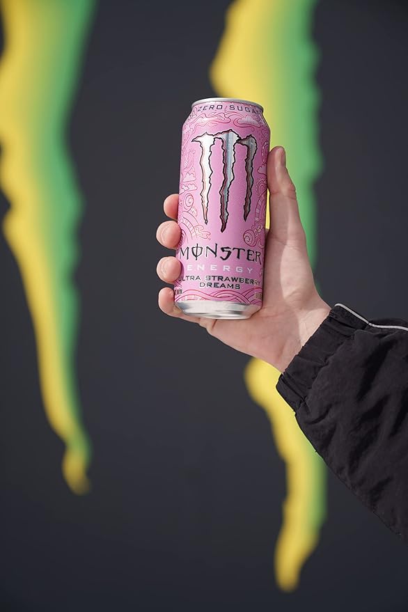 Monster Energy Ultra Strawberry Dreams Sugar Free Energy Drink 16 Ounce | Pack of 15