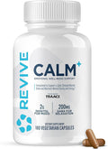 Revive MD Calm Emotional Well-Being Support Supplement - Stress Management for Men &amp Women - Mood Enhancement Supplement Promotes Relaxation with L-Theanine GABA &amp 5-HTP (180 Capsules 30 Se