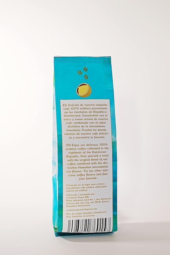 Caribbean Pearl HAWAIIAN MACADAMIA NUT 100% Arabica Flavored Coffee Origin: Dominican Republic 12oz (Ground) 1