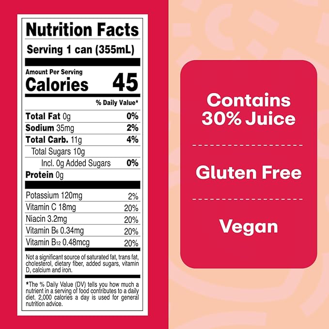 WellWithAll Fruit Punch Energy Drink – Caffeine from Tea – With Vitamin C – Lightly Sparkling Beverage – Fruit &amp Veggie Juice Blend – 12 Oz (Pack of 12)