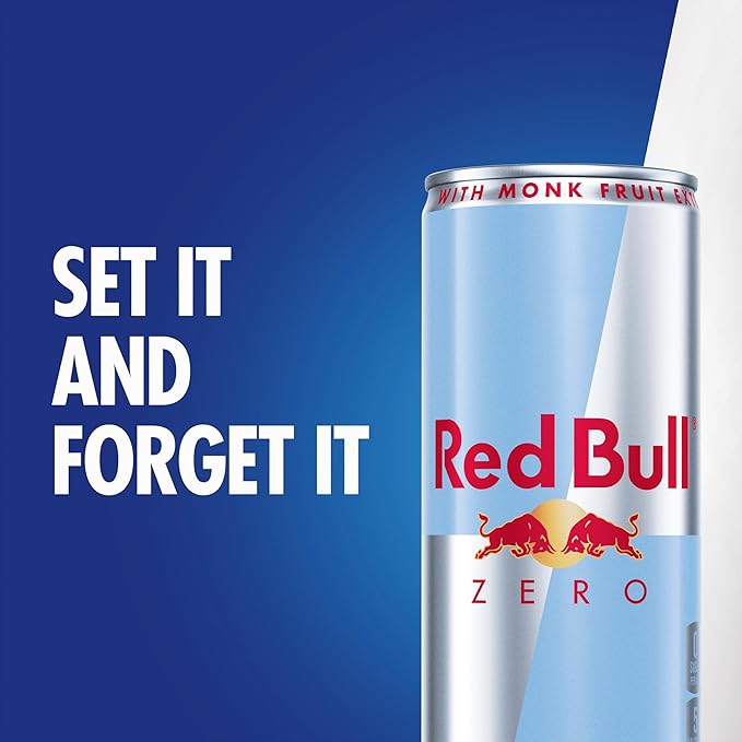 Red Bull Zero Energy Drink with 114mg Caffeine plus Taurine &amp B Vitamins Zero Sugar 12 Fl Oz Pack of 24 Cans