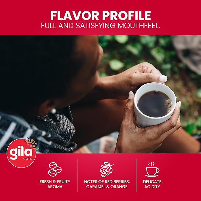gila café Ground Coffee Medium Roast ORIGINAL 340g 12oz (1-Pack) - 100% Mexican Arabica Bean Coffee Grounds - Made with Coffeeberry - Blueberry Caramel &amp Orange Citrus Notes