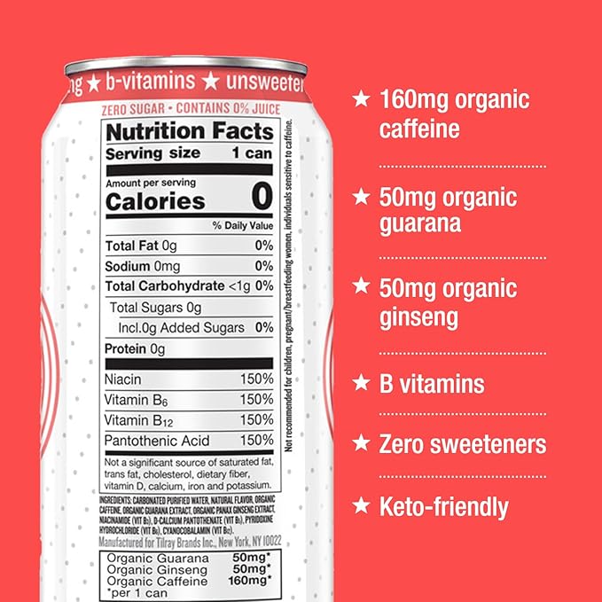 Hiball Energy Sparkling Energy Water Grapefruit 16 Fl Oz 8 Pack