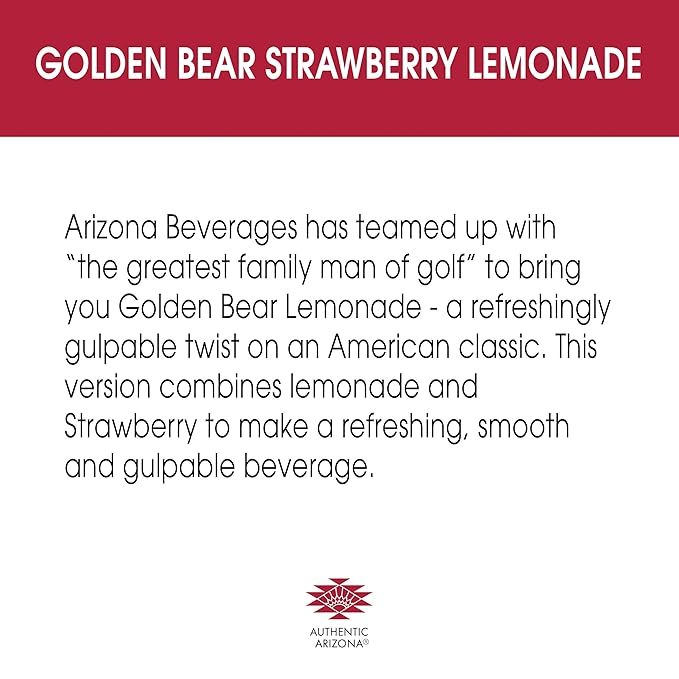 AriZona Golden Bear Strawberry Lemonade - Big Can 22 Fl Oz (Pack of 24)