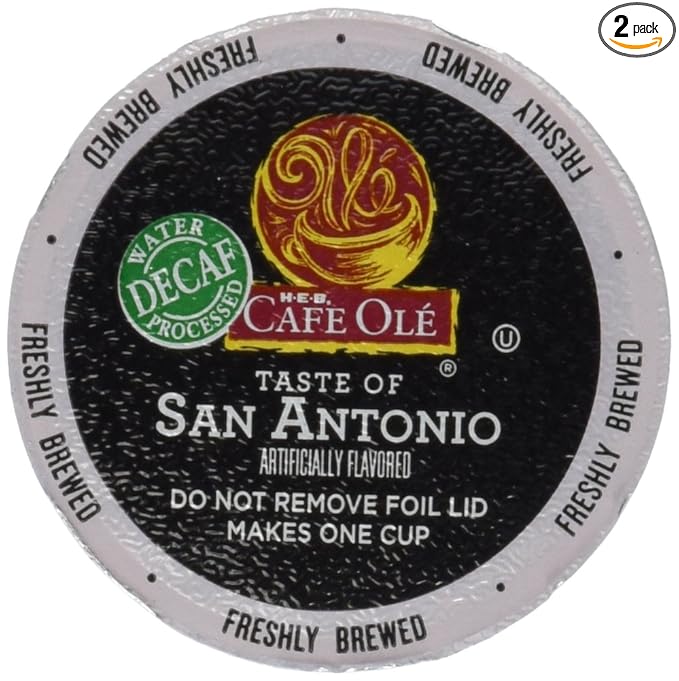 H.E.B Cafe Ole Taste of Texas San Antonio Single Serve Coffee Cups DECAF 12 cts. (Pack of 2)