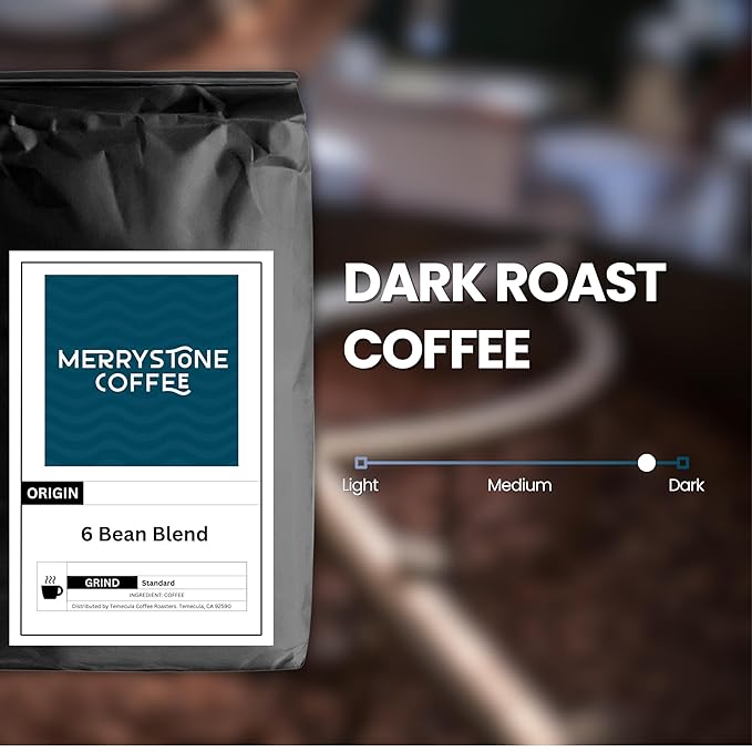 Merrystone 6-Bean Blend Dark Roast Espresso &amp Drip Coffee Roasted to Order 5 Lb Espresso Grind