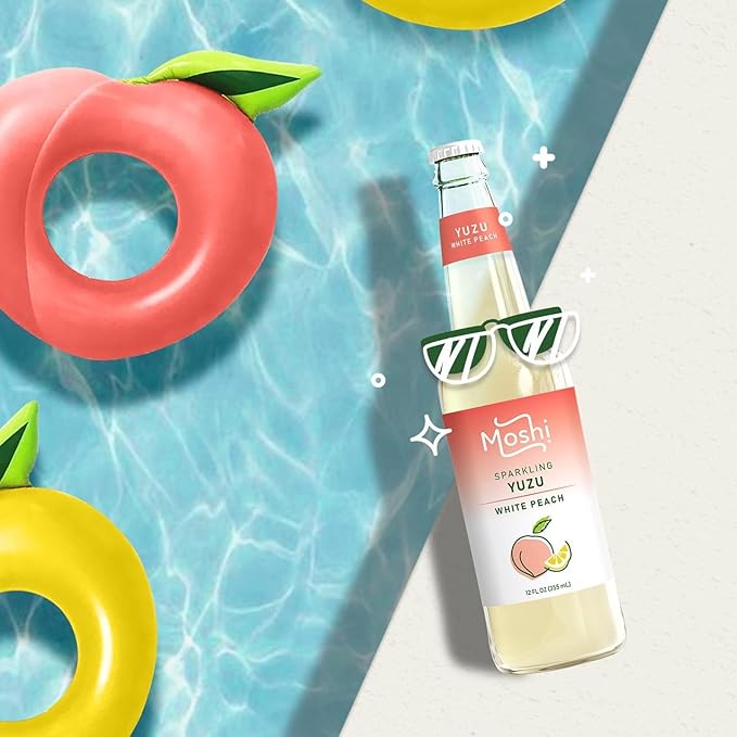 Moshi Sparkling Drinks - White Peach Yuzu (12 Bottles)