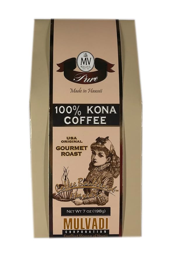 Mulvadi 100% Ground Kona Coffee 7 Oz