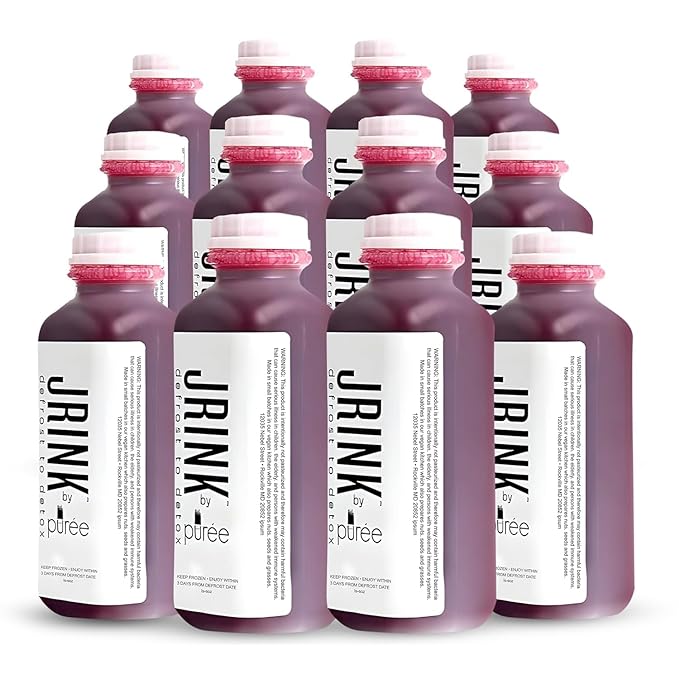 JRINK by Purée Organic Can’t Be Beet Juice Raw Beet Blend Cold Pressed Vegetable and Fruit Drink Healthy Detox Cleanse Organic Cold Press Juice Gluten-Free Energy Boost 16oz Bottles Pack of 12