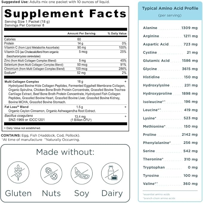 Ancient Nutrition Advanced Hydrolyzed Collagen Peptides Powder Protein Lean with Probiotics and Vitamin C Cinnamon for Women &amp Men Supports Healthy Weight Management &amp Muscle Building 8 Pa