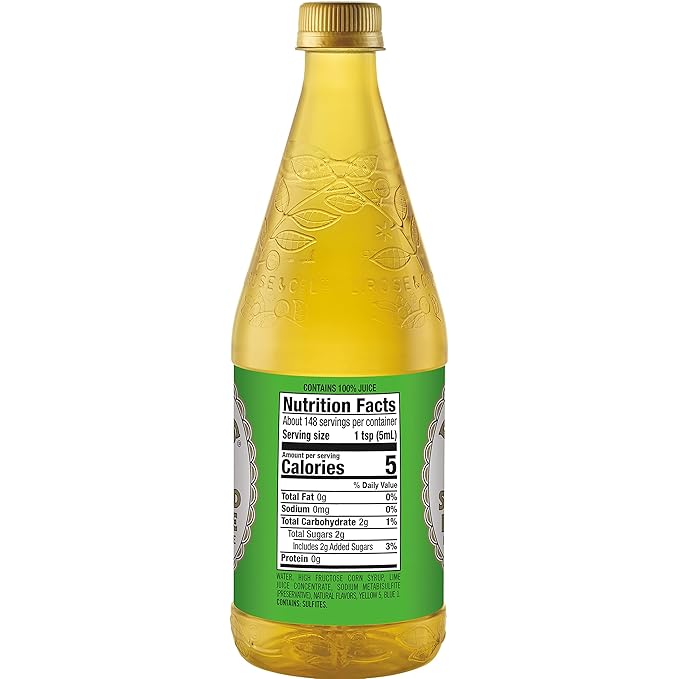 Rose's Sweetened Lime Juice 25 fl oz bottle (Pack of 12) Made with Real Lime Juice Mixer to Add to Cocktails and Non-Alchoholic Drinks Trusted by Bartenders