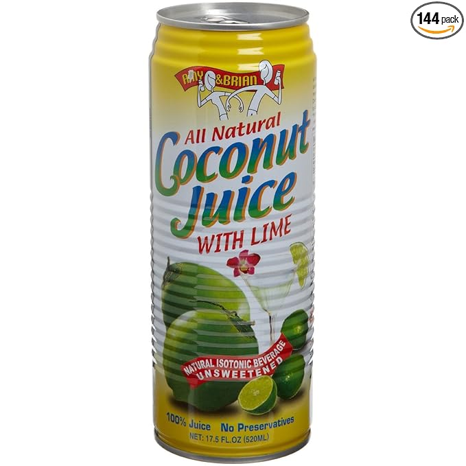 Amy &amp Brian Coconut Juice with Lime 17.5-Ounce Cans (Pack of 12) ( Value Bulk Multi-pack)