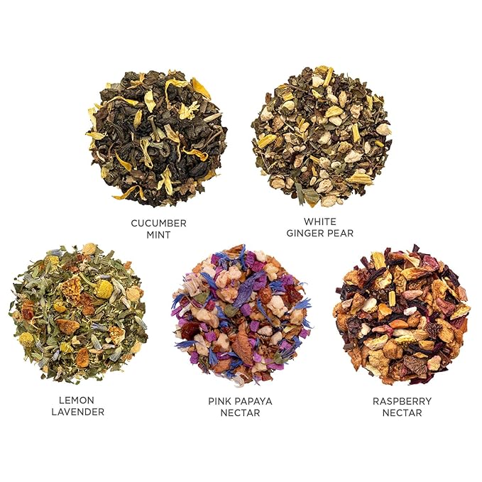 Tea Forte Premium Petite Presentation Box Gift Set Sampler 10 Count 2 of Each Blend Individually Wrapped Handcrafted Pyramid Infuser Bags Mariposa Tea