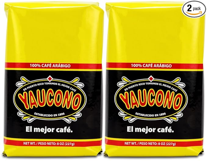 Yaucono Ground Coffee Bagged 8 Ounce (Pack of 2)