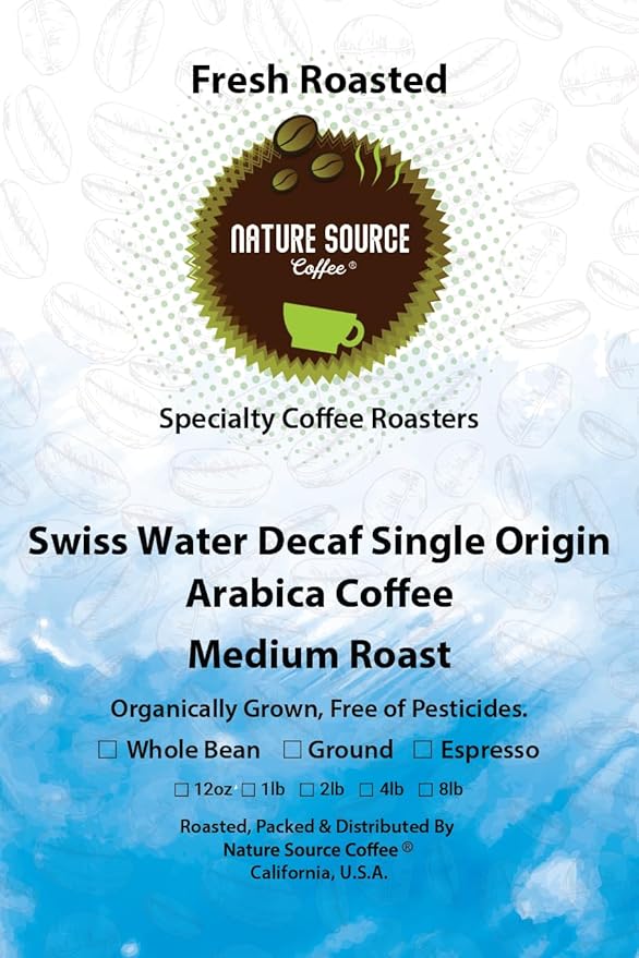 Swiss Water Decaf Single Origin | Organic | Fresh Roasted | Whole Bean Coffee |12oz 1-Pack