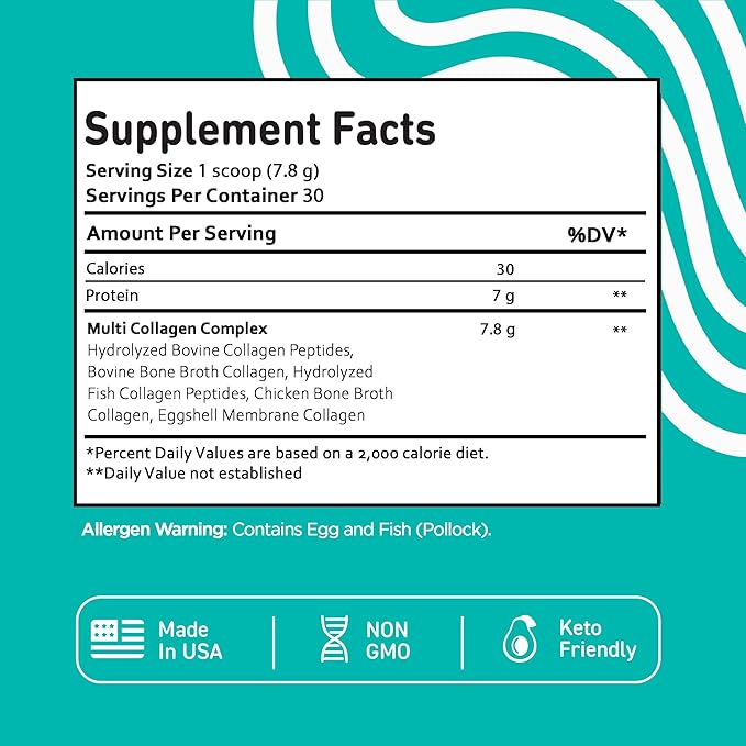 Vital Vitamins Multi Collagen Peptides Powder + Chlorophyll Complex Capsules