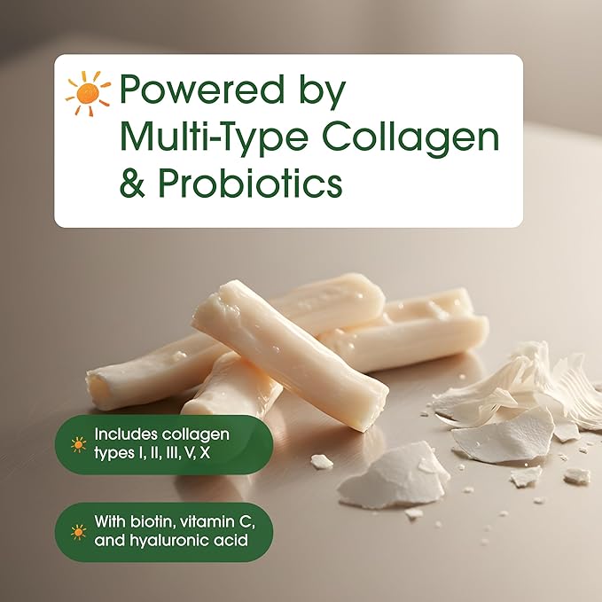 NatureBell Multi Collagen Complex - 300 Capsules - 5 Collagen Peptides (Type I II III V X) Hyaluronic Acid Biotin &amp Probiotics - Hair Skin Nail Joint &amp Gut Health Support*