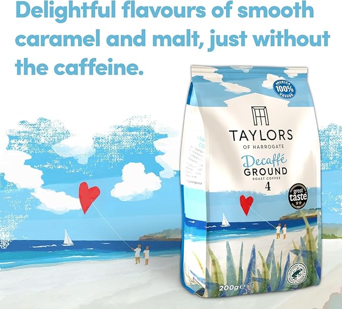 Taylors of Harrogate Ground Coffee (Each Pack 200g) Pick Any 6 from 7+ Flavours Inc. Rich Italian After Dark Hot Lava Java Decaf Lazy Sunday Flying Start and Brasilia