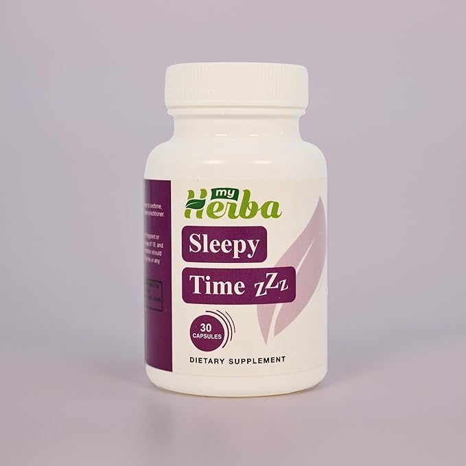 My Herba Sleepy Time ZzZ Supplement - Vegan Formula with Melatonin Magnesium Glycinate and L-Theanine Fast Acting Natural Sleep Aid for Adults Nighttime Relaxation and Calm Support 30 Capsules