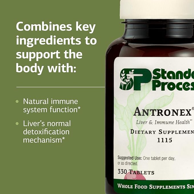 Standard Process Antronex Liver Health Dietary Supplement - Gluten-Free Non-Dairy Non-Soy &amp Non-Grain Immune Care - 330 Tablets