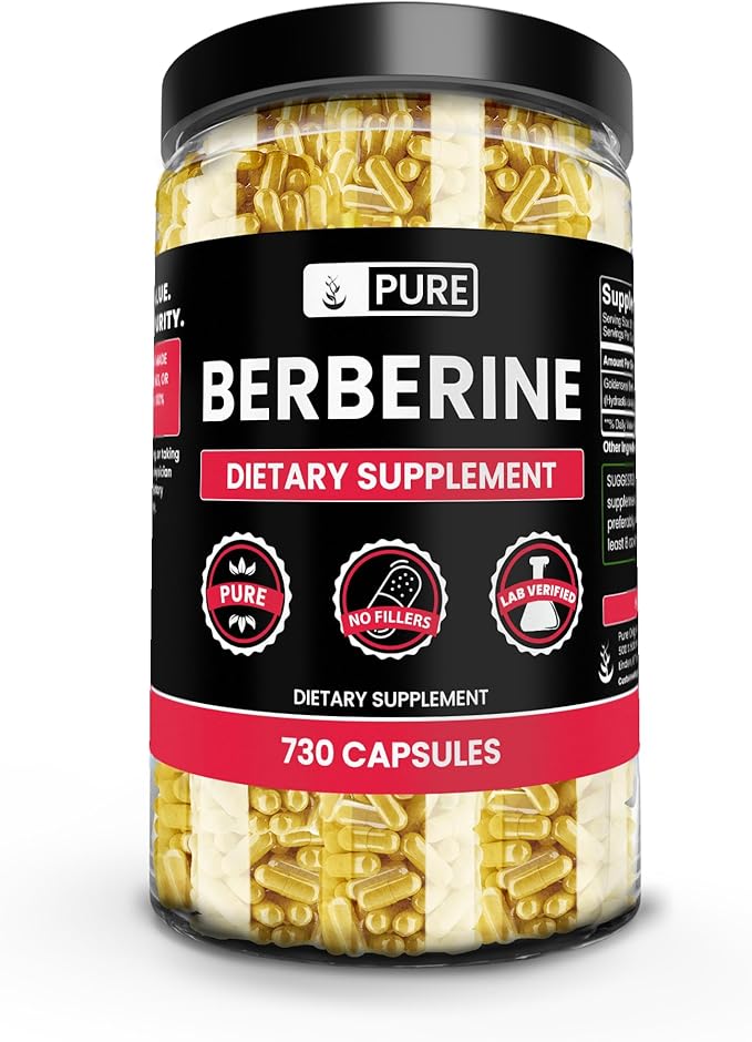 PURE ORIGINAL INGREDIENTS Berberine (730 Capsules) No Magnesium Or Rice Fillers Always Pure Lab Verified