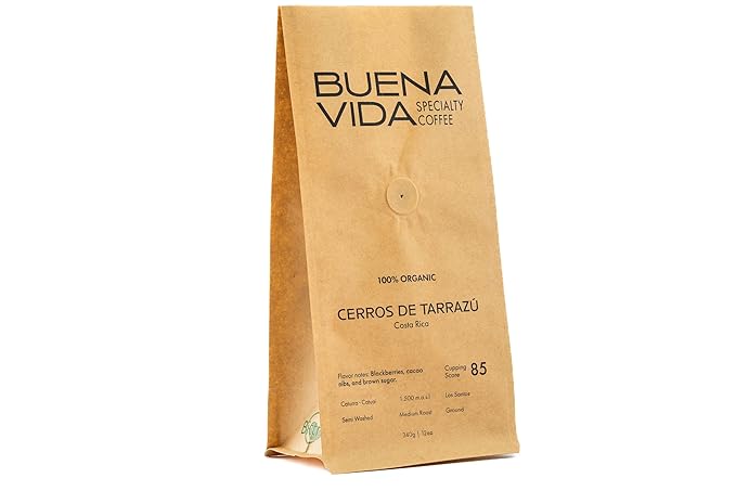 Buena Vida Speacialty Coffee - Cerros de Tarrazú Ground - Costa Rican Regenerative Coffee (12 oz)