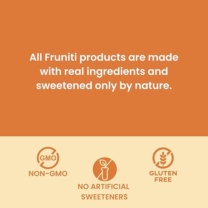 Fruniti Peach Smoothie Mix - Energy Boosting - No Sugar Added - Delicious Fruit Puree - Vitamin B-6 Vitamin B-12 Ginseng - Apple Pineapple Peach Purée - Makes 24 Smoothies