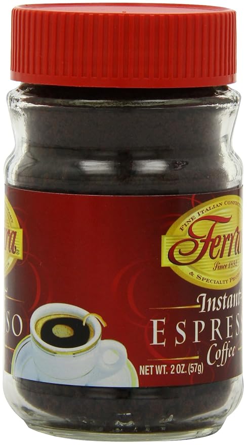 Ferrara Instant Espresso Coffee 2-Ounce Glass Jars (Pack of 6)