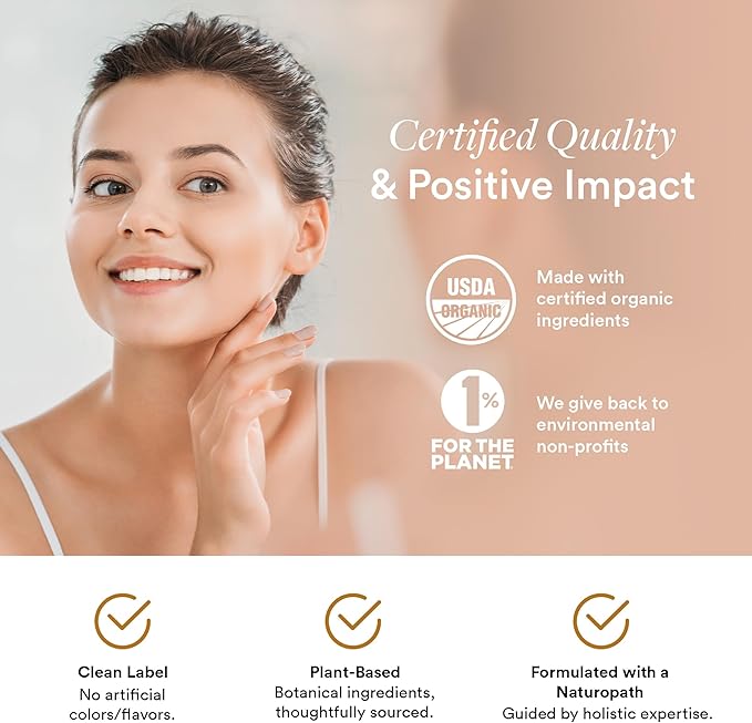 Organic Vegan Collagen Builder - Vitamin C Trans-Resveratrol and Astaxanthin Supplement for Whole Body Collagen Support - Skin Elasticity Hydration &amp Radiance - 60 Capsules
