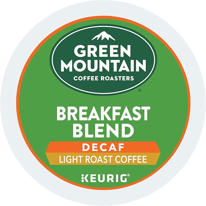 Green Mountain Coffee Roasters Decaf Breakfast Blend Single-Serve Keurig K-Cup Pods Light Roast Coffee 32 Count (Pack of 4)