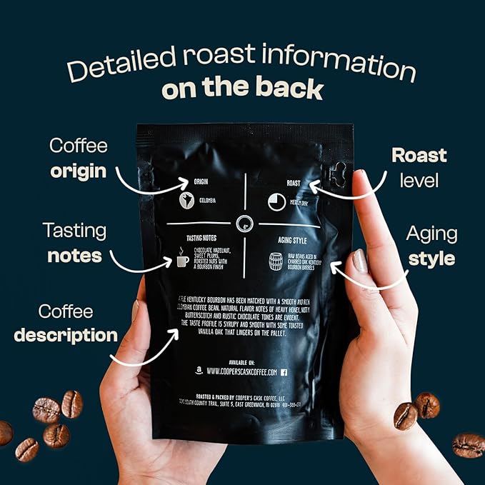 Bourbon Barrel Aged Coffee Whole Bean Set Single Origin Sumatra Whiskey Ethiopian Rye Rwanda Rum Roasted Coffee Beans (Whole Bean 4 Ounce (Pack of 3))