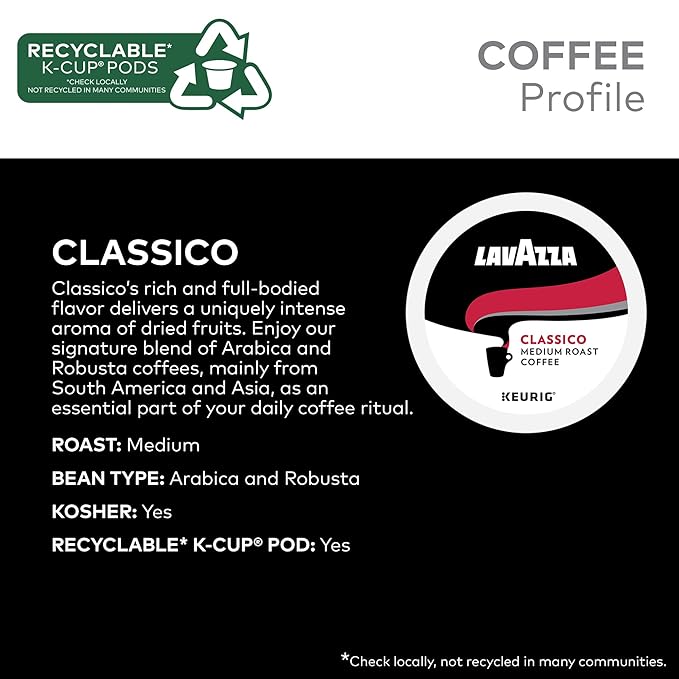 Lavazza Premium Coffee Variety Pack Keurig Single-Serve K-Cup Pods 60 Count (6 Packs of 10)