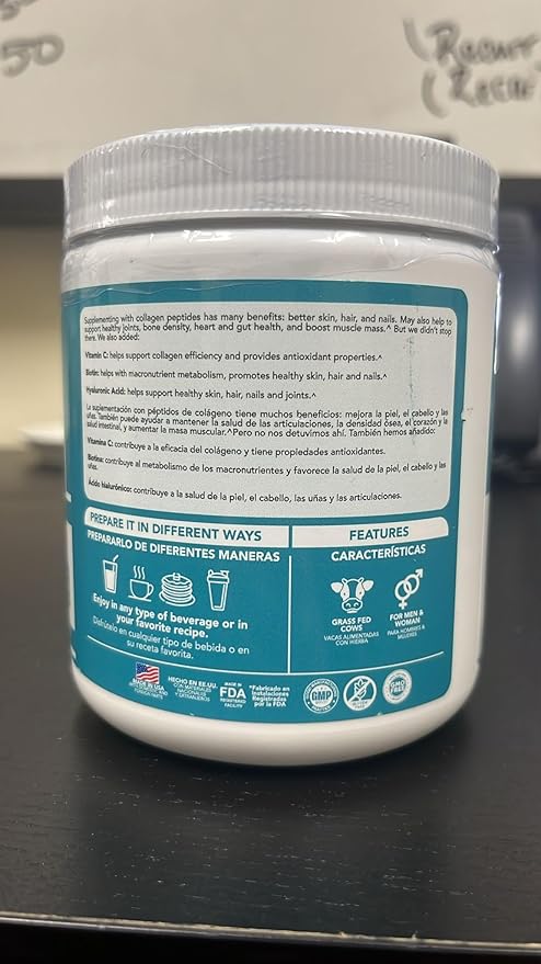 Eternal Spirit Beauty Hydrolyzed Collagen Peptides: Type 1 &amp 3 with Hyaluronic Acid Biotin Vitamins C &amp E