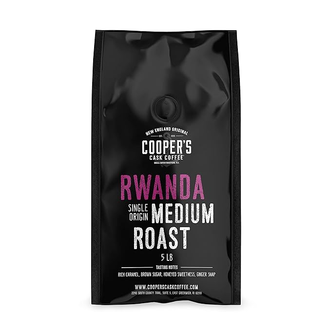 Rwanda Full Bodied Medium Roast Coffee Beans Single Origin Whole Coffee Beans Gourmet Coffee - 5lb Bag