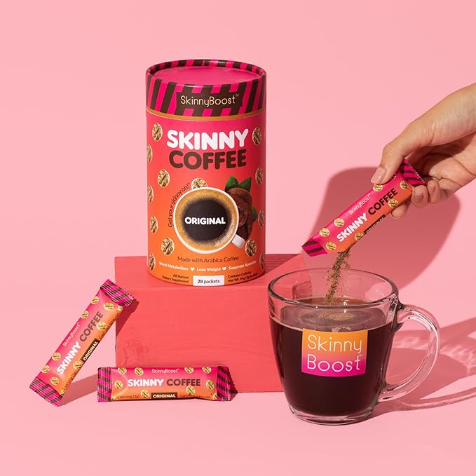 Skinny Boost 3 Pack Original Skinny Coffee - Helps in Instant Weight Loss &amp Detox Coffee - All Natural Sugar Free Vegan &amp Paleo Friendly
