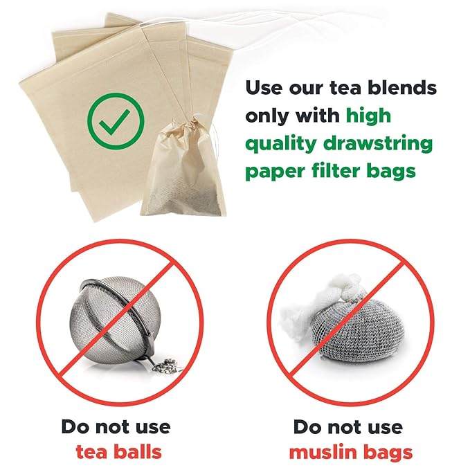 Kombucha.com Certified Organic Loose Leaf Tea - Kombucha Brewing Blends (Black Tea Blend 8 Ounce W/ 50 XL FILTER BAGS)