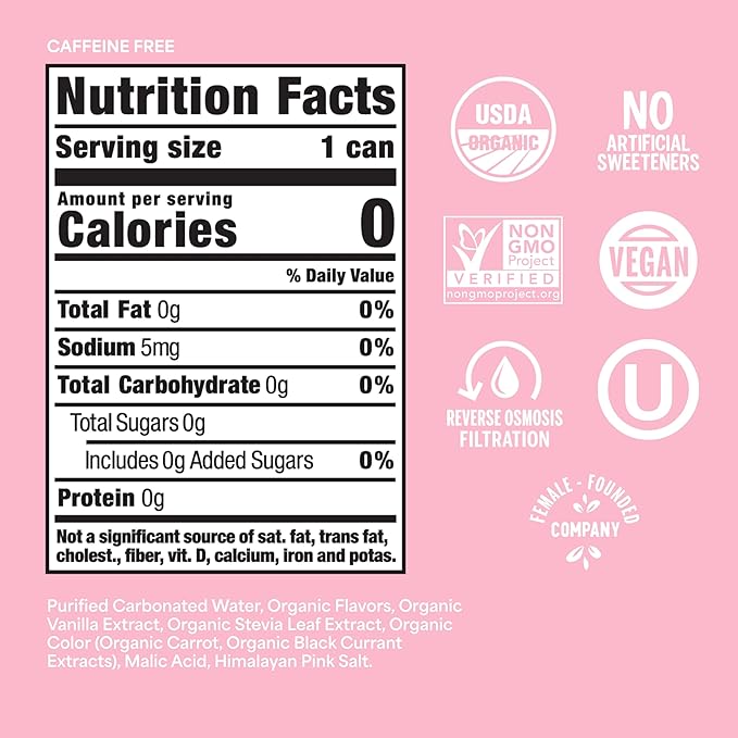 Nixie Organic Zero Sugar Soda NEW Strawberry Cream Healthy Soda Pop Non-GMO 0 Sugar 0 Calories Caffeine Free 12oz Cans (12 Pack)