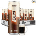 BUM Sugar-Free Energy Drink Root Beer - Lightly Carbonated &amp No Artificial Colors Natural Caffeine &amp Citicoline for Energy &amp Focus Brain Boost &amp Workout Sports Beverage - 12 oz Pac