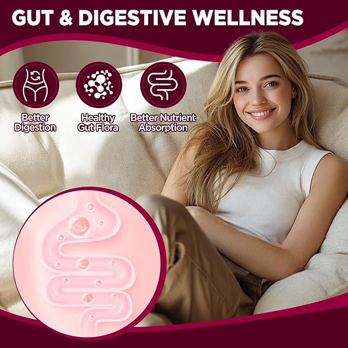 Slippery Elm for Women Gummies Organic Slippery Elm Bark Extract with Probiotics Sea Buckthorn L-Glutamine for Gut &amp Digestive Health Throat &amp Respiratory Support Sugar Free Vegan 60 Gu