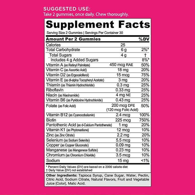 Goli Women's Multi Gummies - Complete Daily Multivitamin with All 13 Essential Vitamins Biotin Zinc - Supports Hair Skin Nails Immune System - Vegan Non-GMO - 60 Count (2 Pack)