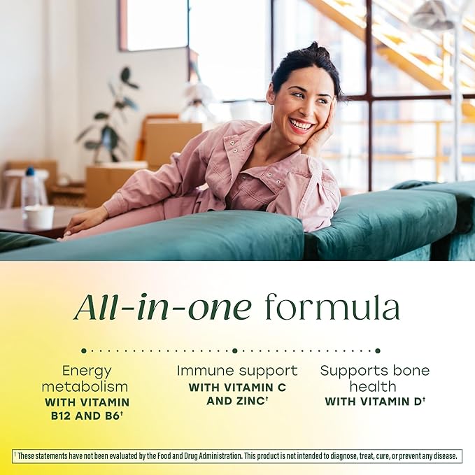 MegaFood Multivitamin for Women 40+ One Daily Womens Multivitamin - with Methylated B12 Methyl Folate Vitamin D3 C &amp Zinc - Energy Metabolism Immune Support &amp Bone Health Vegetarian 60 T