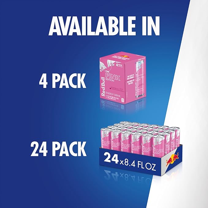 Red Bull Pink Edition Energy Drink Wild Berries Cans | 8.4 fl oz | Pack of 16 | 80mg Caffeine | Taurine &amp B Vitamins
