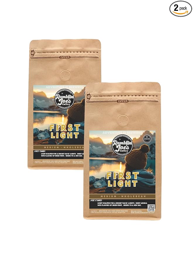 Ramblin' Joe's Coffee Light Roast | 2-12oz Ground Coffee packs (First Note Ground Coffee)