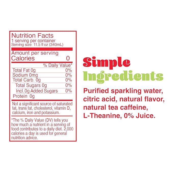 Phocus Energy Boost Crisp Apple &amp Strawberry Kiwi Bundle | 11.5 Fl oz (Pack of 24) | No Sugar | 75mg Caffeine + L-Theanine | 0 Calories