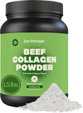 Zen Principle Grass-Fed Agglomerated Hydrolyzed Collagen Peptides 1.5 lb. Anti-Aging Protein Powder for Healthy Hair Skin Joints. Paleo Friendly GMO and Gluten Free Pasture-Raised Bovine.
