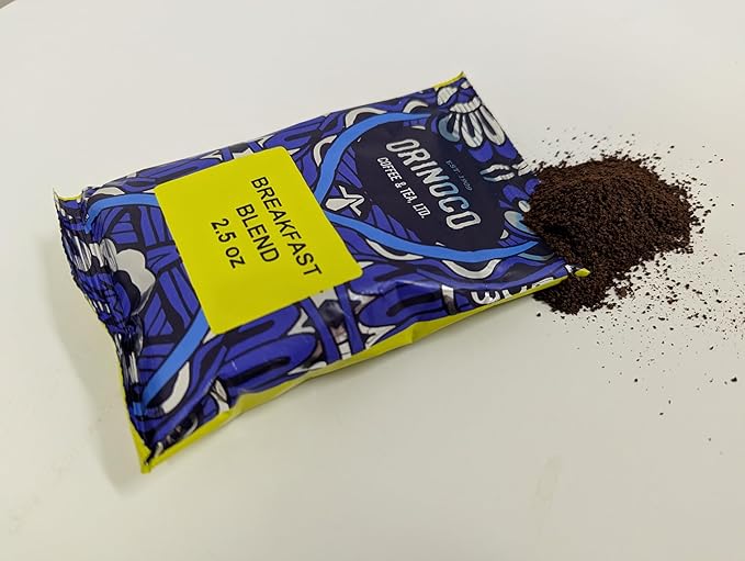 Orinoco Coffee Packets Pre Ground Coffee Packs Breakfast Blend Medium Roast Bulk Bags for Drip Coffee Makers (2.5 oz Bags Pack of 64)