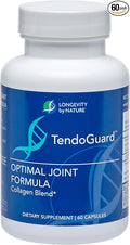 Longevity by Nature TendoGuard Joint Support Supplement with Collagen Peptides Hyaluronic Acid Supplements Tendon and Ligament 60 Capsules