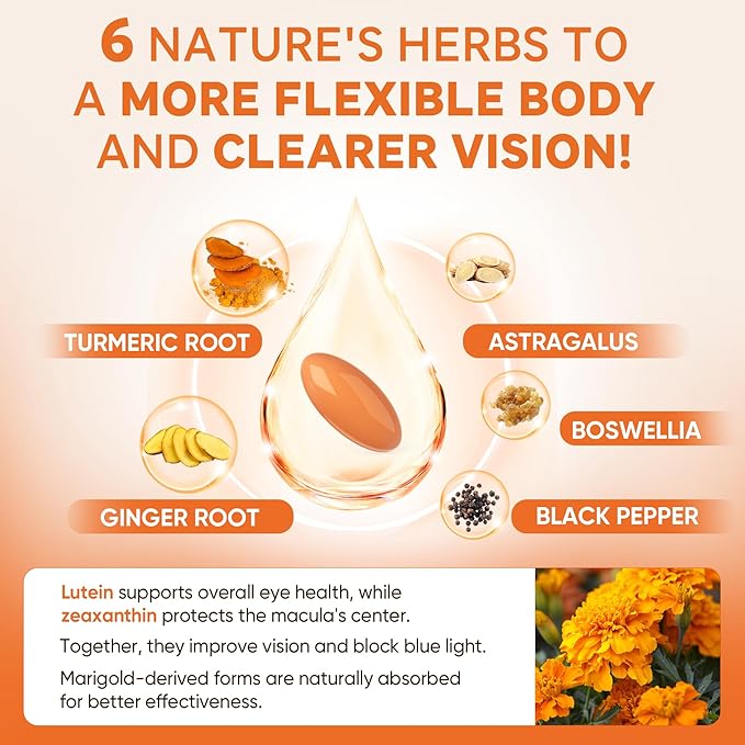 Hydrolyzed Collagen Peptides Pills + Liposomal Turmeric Ginger Lutein Supplement